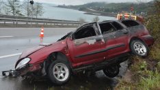 Kaza Yapan Otomobil Alev Aldı! 1 Ölü 1 Yaralı