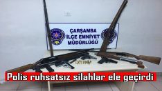Polis ruhsatsız silahlar ele geçirdi