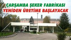 Çarşamba Şeker Fabrikası Yeniden Üretime Başlayacak