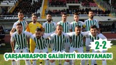 Çarşambaspor Galibiyeti Koruyamadı