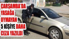 Çarşamba’da Yasağa Uymayan 5 Kişiye Daha Ceza Yazıldı