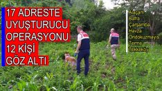 Samsun’un İlçelerindeki 17 Adresteki Uyuşturucu Operasyonlarında 12 Kişi Göz Altına  Alındı