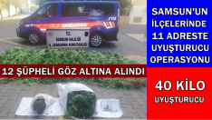 SAMSUN’UN İLÇELERİNDE UYUŞTURUCU OPERASYONU, 12 ŞÜPHELİ GÖZ ALTINA ALINDI