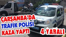 Çarşamba’da Trafik Polisi Kaza Yaptı: 4 Yaralı