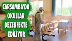 Çarşamba’da Okullar Dezenfekte Ediliyor