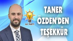 Taner Özden’den Teşekkür