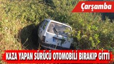 Kaza Yapan Sürücü Otomobili Bırakıp Gitti