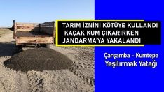 Yeşilırmak yatağından kum çekerken jandarmaya yakalandı