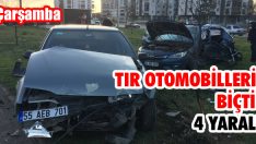 Tır Otomobilleri Biçti: 4 Yaralı