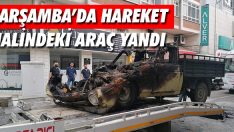 Çarşamba’da Hareket Halindeki Araç Yandı