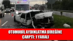 Otomobil Aydınlatma Direğine Çarptı: 1 Yaralı
