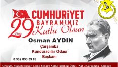 29 Ekim Cumhuriyet Bayramı Kutlama Mesajı / Çarşamba Kunduracılar Odası