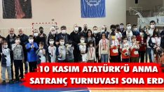 10 Kasım Atatürk’ü Anma Satranç Turnuvası Sona Erdi