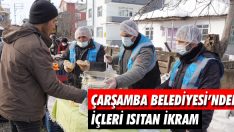 Çarşamba Belediyesi’nden İçleri Isıtan İkram