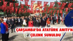Çarşamba’da Atatürk Anıtı’na Çelenk Sunuldu