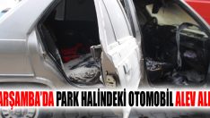 Çarşamba’da Park Halindeki Otomobil Alev Aldı