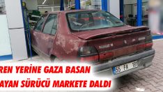 Fren Yerine Gaza Basan Bayan Sürücü Markete Daldı