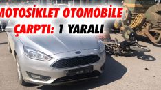Motosiklet Otomobile Çarptı: 1 Yaralı