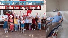 Kızılay, Atatürk ilkokulunda 100 ünite kan bağışı topladı