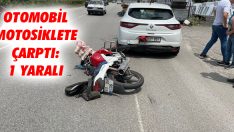 Otomobil Motosiklete Çarptı: 1 Yaralı