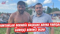 Muhtarlar Derneği Başkanı Adına Yarışan Güreşçi Birinci Oldu