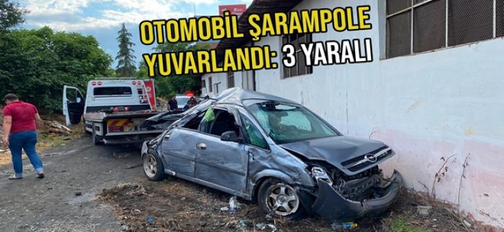 Otomobil Şarampole Yuvarlandı: 3 Yaralı