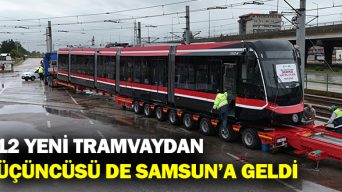 12 Yeni Tramvaydan Üçüncüsü De Samsun’a Geldi