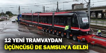 12 Yeni Tramvaydan Üçüncüsü De Samsun’a Geldi