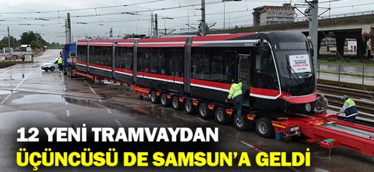 12 Yeni Tramvaydan Üçüncüsü De Samsun’a Geldi