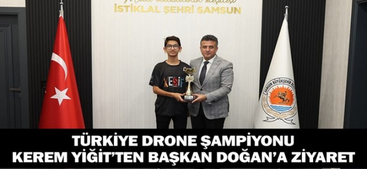 Türkiye Drone Şampiyonu Kerem Yiğit’ten Başkan Doğan’a Ziyaret
